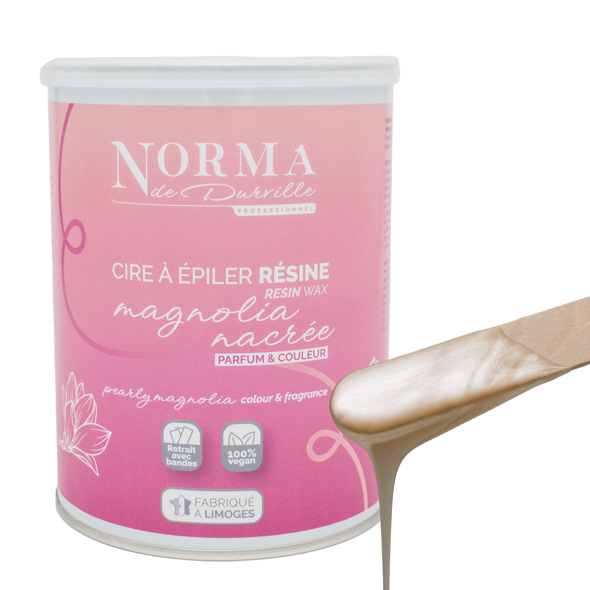 Pot de cire résine blanche nacrée – Magnolia